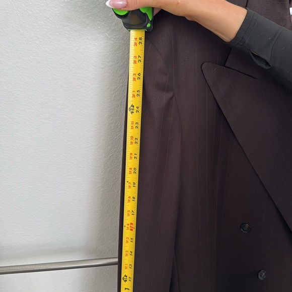 Ermenegildo Zegna brown pinstriped double breasted suit jacket amazing condition - Picture 12 of 13